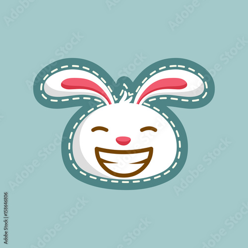 grimace rabbit emoticon. unique expression of rabbit character