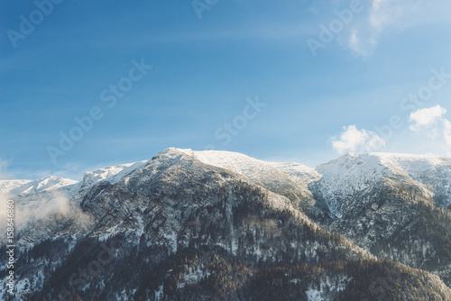 Snow covered mountains peaks