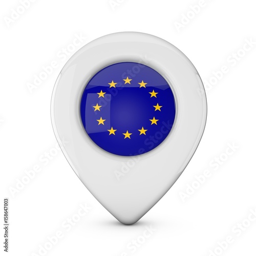 Free Download European Union flag location marker icon. 3D Rendering - GFXLoad