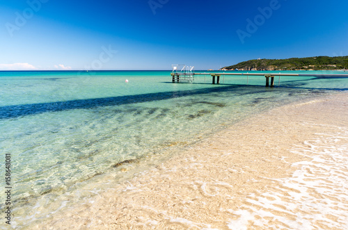 crystal clear water on Pampelonne beach near Saint Tropez in south France