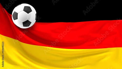 flag of germany. soccer football ball 3d rendering