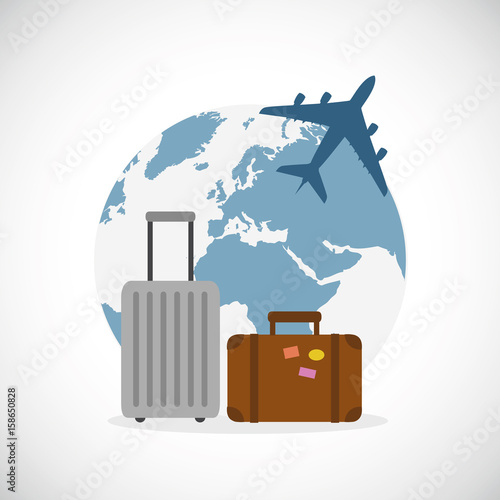 verreisen mit gepackten koffern