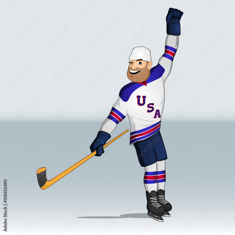 Fototapeta premium USA team ice hockey player