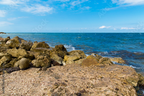 Rocky seascape of the black sea beach © guardalex