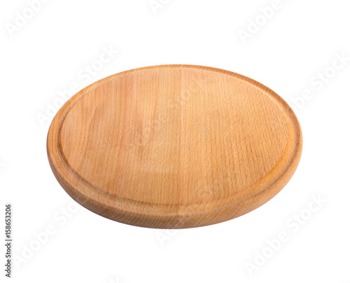 round wooden cutting Board isolate.