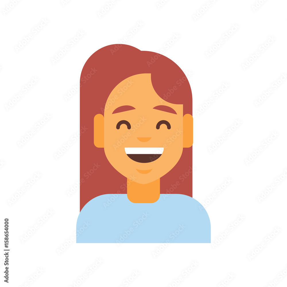 Profile Icon Female Emotion Avatar, Woman Cartoon Portrait Happy Smiling Face Laugh Vector Illustration Profile Icon Female Emotion Avatar, Woman Cartoon Portrait Happy Smiling Face Laugh Vector Illustration