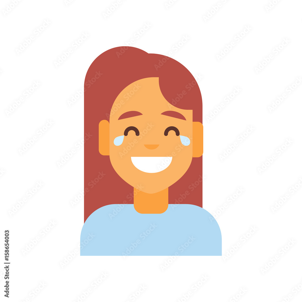 Profile Icon Female Emotion Avatar, Woman Cartoon Portrait Happy Smiling Face Laugh Vector Illustration Profile Icon Female Emotion Avatar, Woman Cartoon Portrait Happy Smiling Face Laugh Vector Illustration