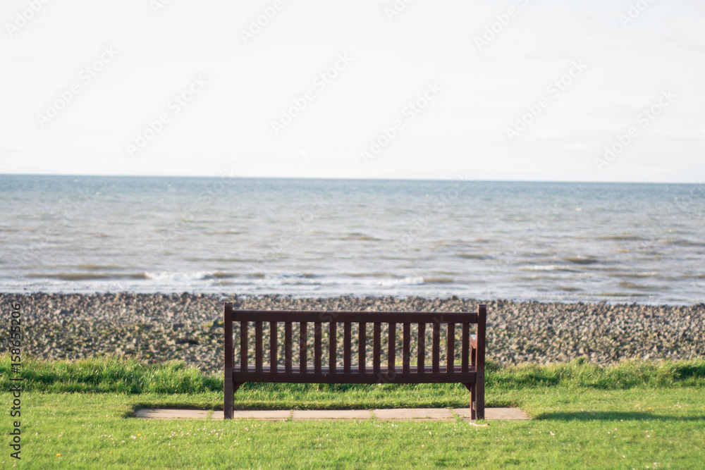 Bench facing the Welsh Sea