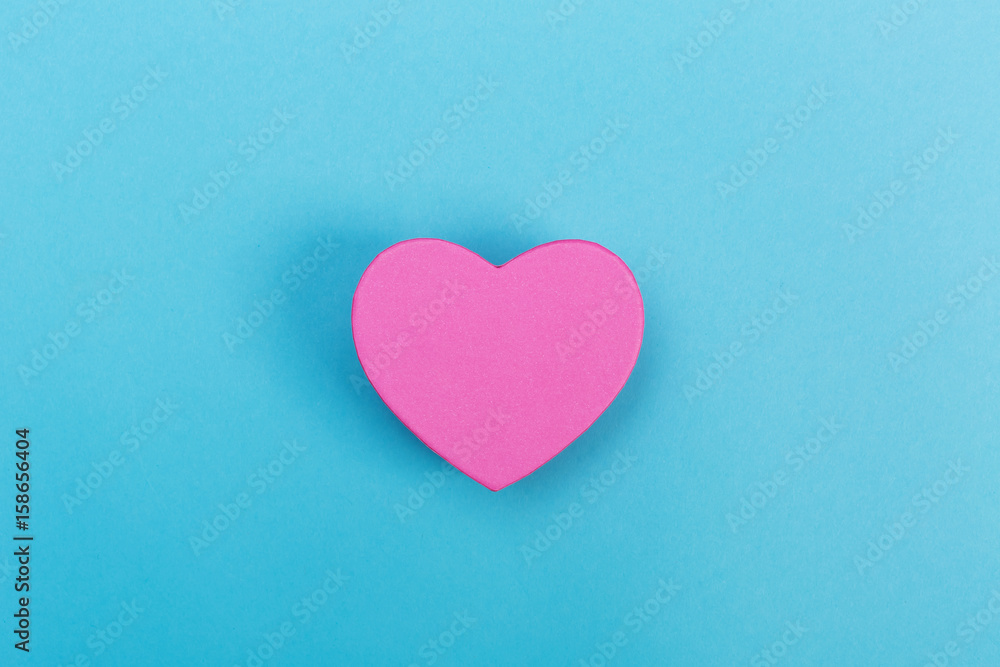 Valentine's Day heart shaped boxes on a blue background