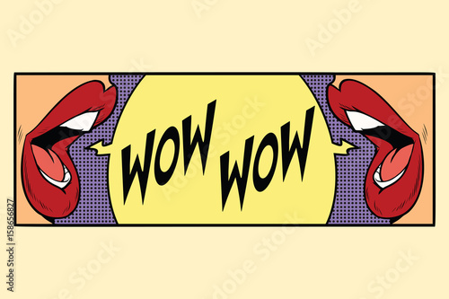 two female mouth shout wow
