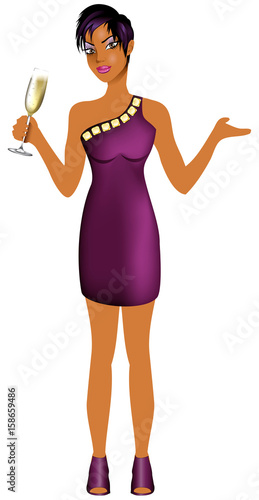 BlackWomanPurpleDress