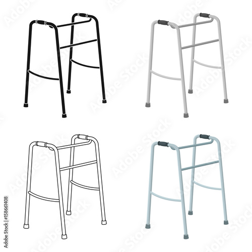 Walker for the disabled.Old age single icon in cartoon style vector symbol stock illustration web.