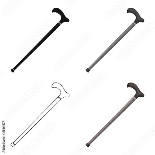 Cane for walking.Old age single icon in cartoon style vector symbol stock illustration web.