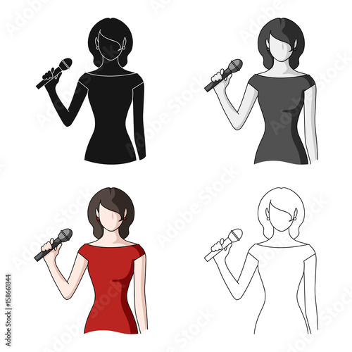 Singer.Professions single icon in cartoon style vector symbol stock illustration web.