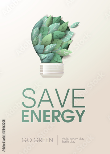 Creative concept on the theme of renewable energy and green technology. Vector illustration for poster, brochure, marketing material, background and presentation template.