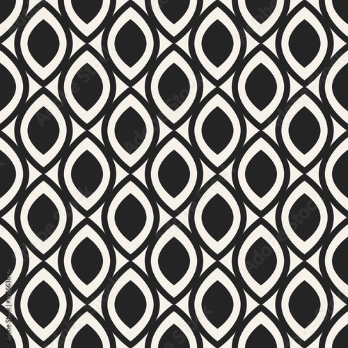 Abstract concept vector monochrome geometric pattern. Black and white minimal background. Creative illustration template. Seamless stylish texture. For wallpaper, surface, web design, textile, decor.