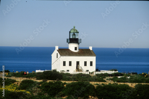 Aerial of Old Point Loma Lighthouse San Diego California