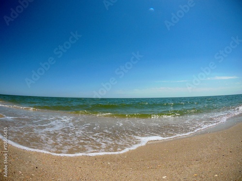 Beach and waves on the Black Sea  Odessa