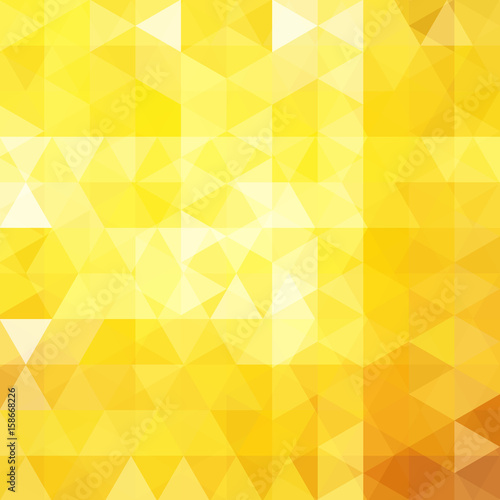 Abstract yellow mosaic background. Triangle geometric background. Design elements. Vector illustration