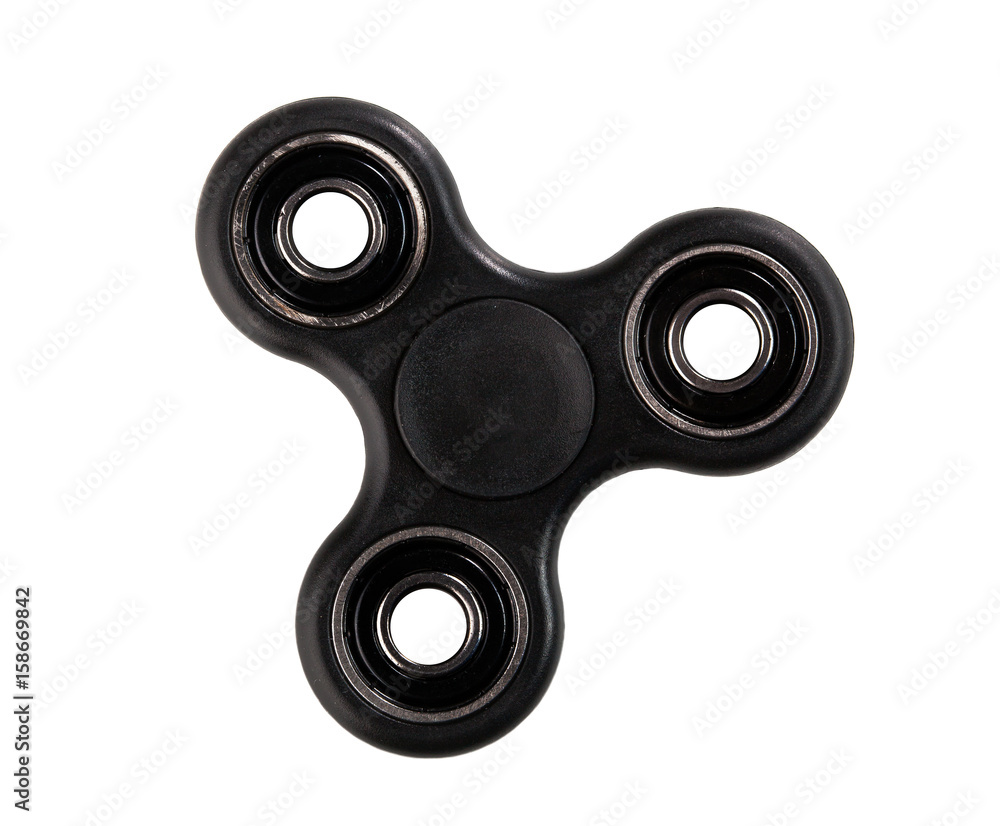 Black Fidget Spinner on white background Black Fidget Spinner on white background