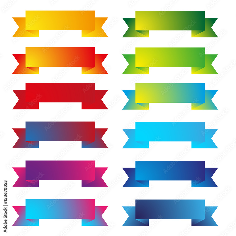 Colorful ribbon set vector