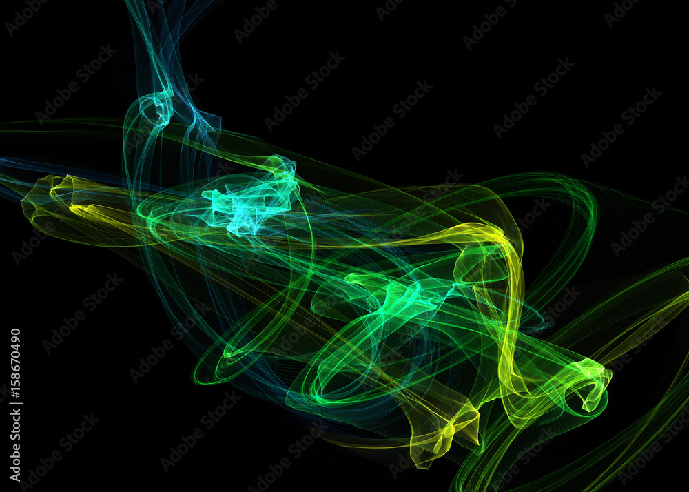 Fototapeta premium Dark abstract background with a glowing abstract waves