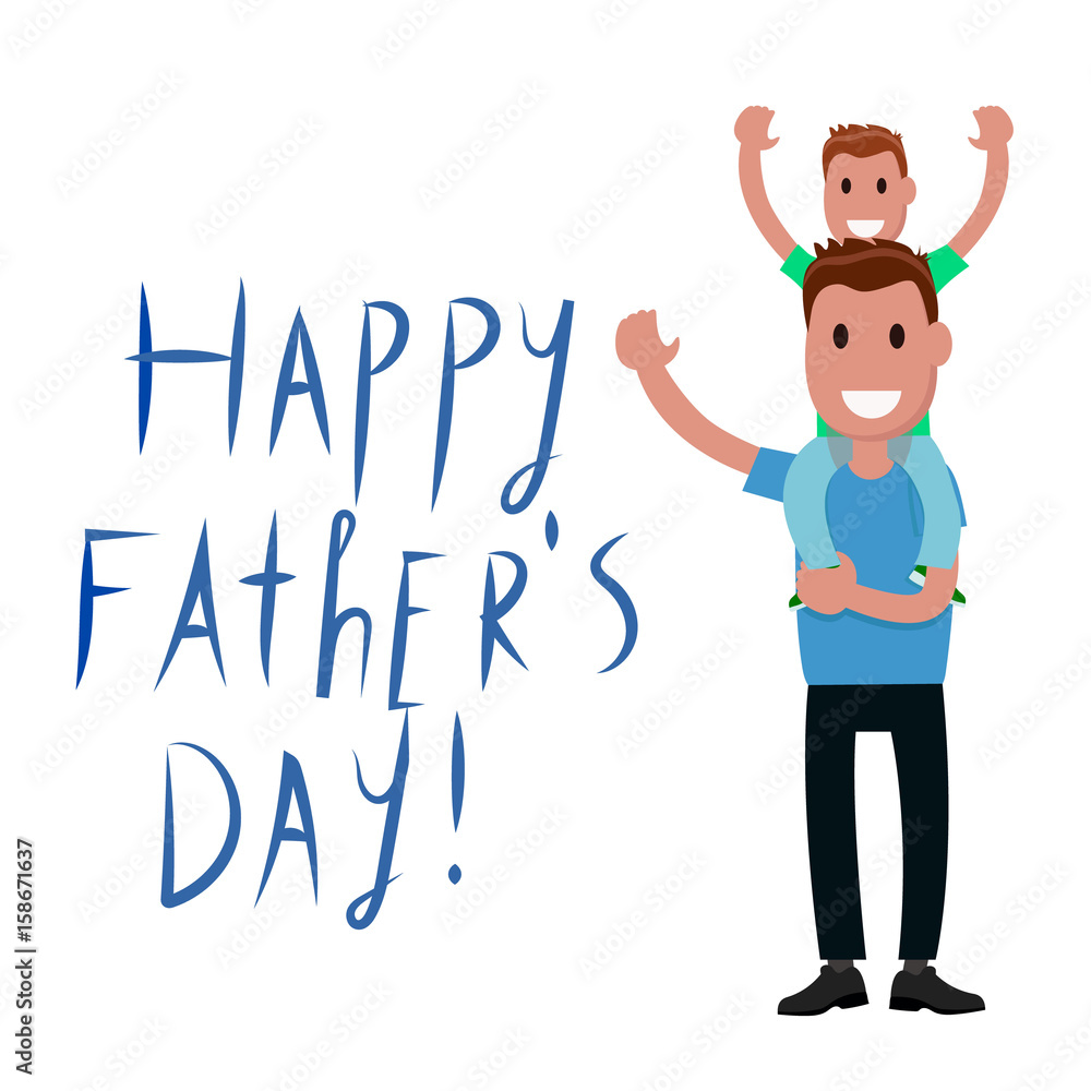 Father's Day illustration, greeting card Father's Day illustration, greeting card