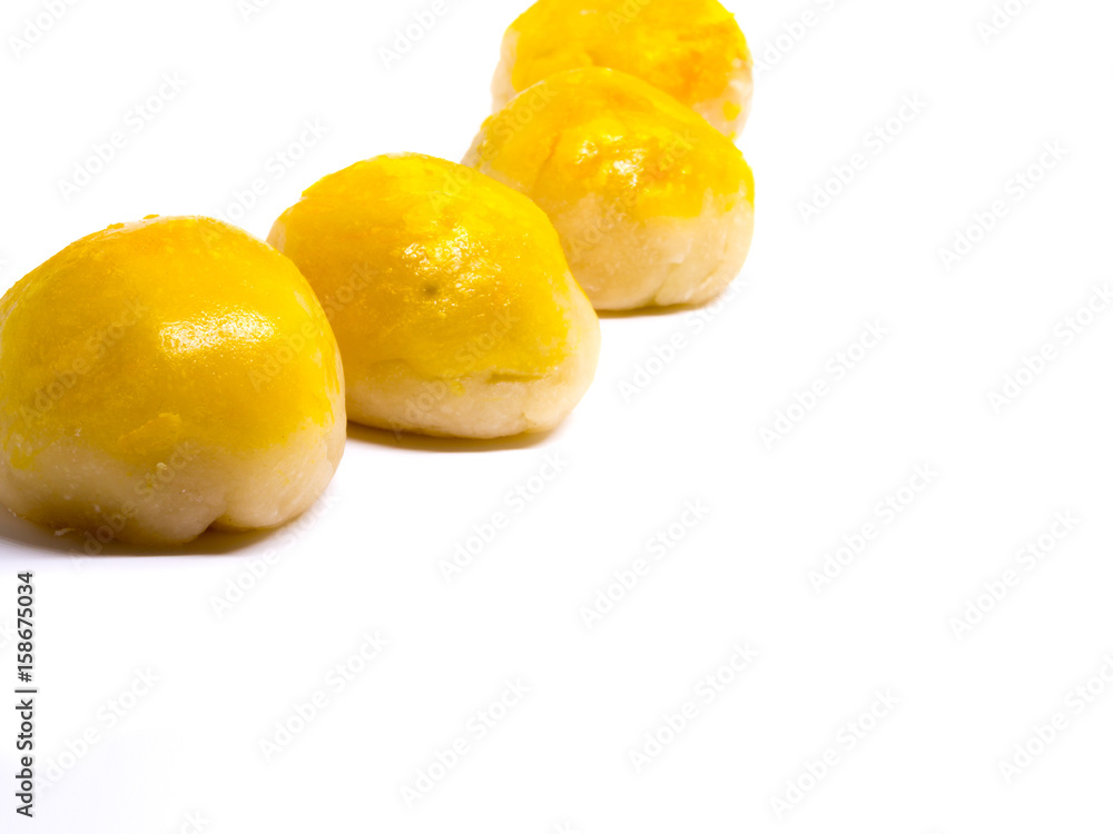 Chinese pastry or moon cake , Chinese festival dessert on white background