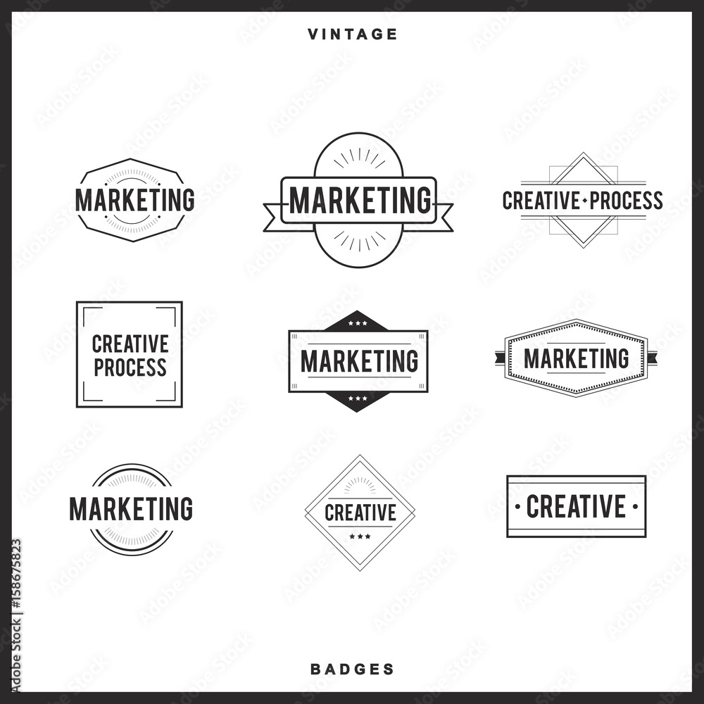 Illustration collection badge design logo set Illustration collection badge design logo set