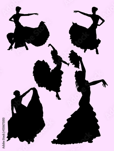Beautiful woman dancing flamenco. Good use for symbol, logo, web icon, mascot, sign, or any design you want.