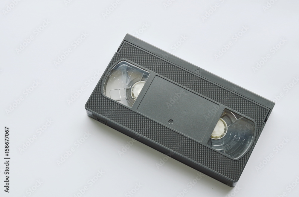 video tape recorder on white background
