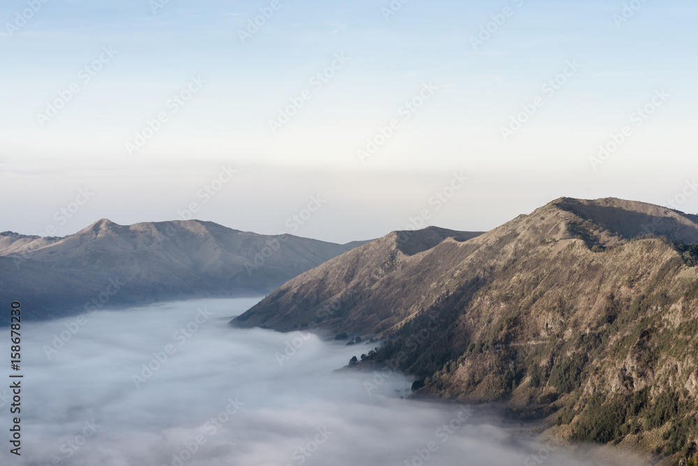 Beautiful Landscape of Volcano at sunrise - Bromo Mountain, Bromo Tengger Semeru National Park, Indonesia Beautiful Landscape of Volcano at sunrise - Bromo Mountain, Bromo Tengger Semeru National Park, Indonesia