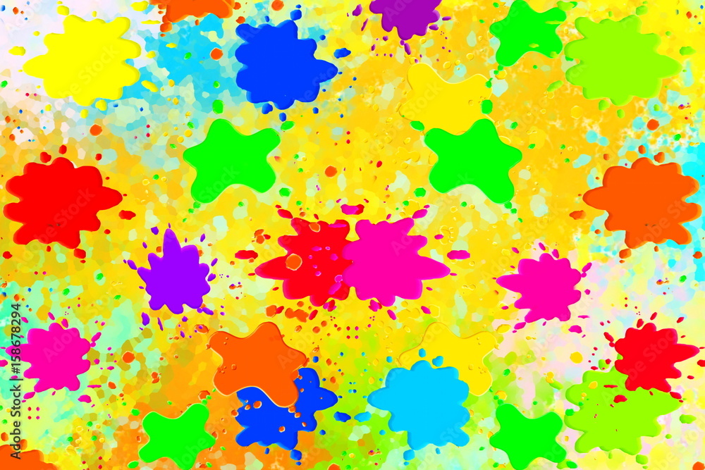multicolored paint or color splashes or dripping 
