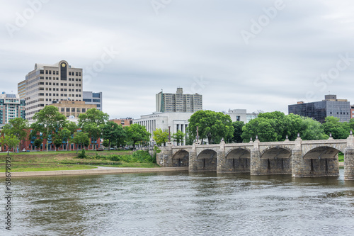 Harrisburg, Pennsylvania from city island across the susquehanna river