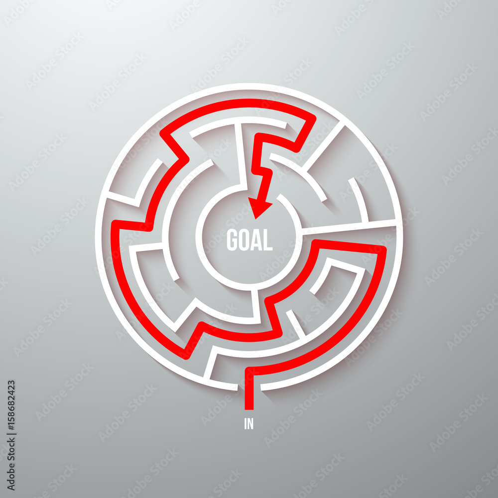 Illustration of Vector Maze Labyrinth Simple Icon. Greek Puzzle Challenge with Solution. Maze with Way In and Out Illustration of Vector Maze Labyrinth Simple Icon. Greek Puzzle Challenge with Solution. Maze with Way In and Out