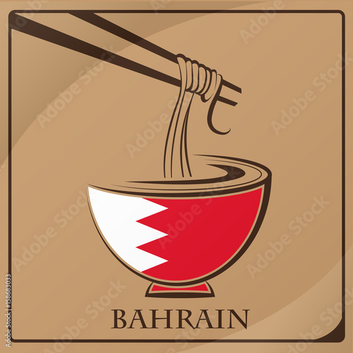 noodle logo made from the flag of Bahrain