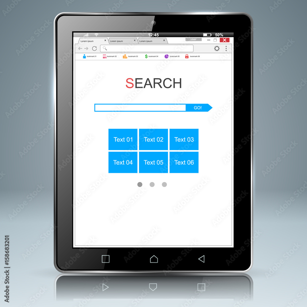 3D infographic. Tablet icon. 3D infographic. Tablet icon.