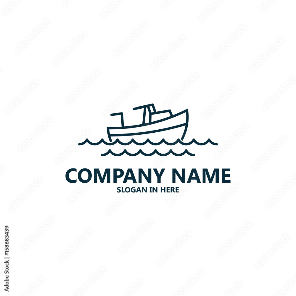 Simple Boat Logo Template Design