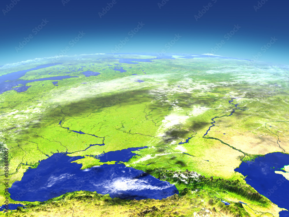 Caucasus region from space