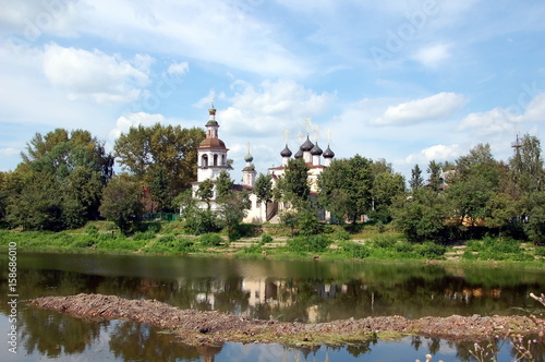 Vologda, Russia. View on church of Dimitry Prilutsky on the bank river  © svglass