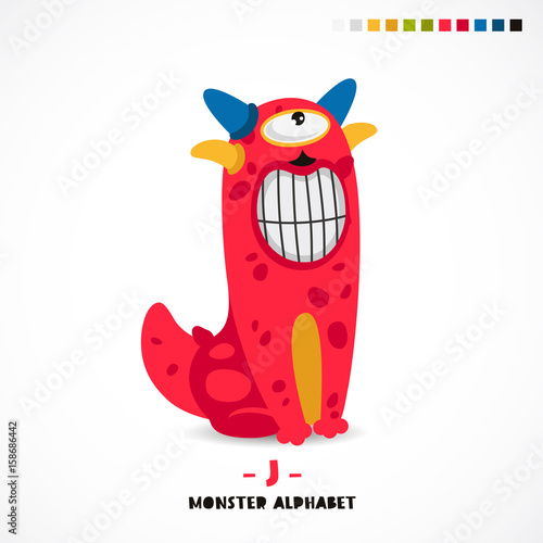 Monster alphabet. Letter J.