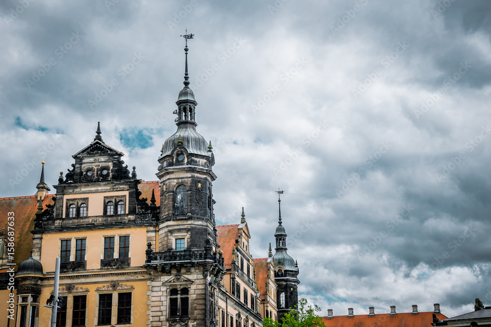 Obraz premium Ancient historical center of Dresden. The Royal Castle in Dresden