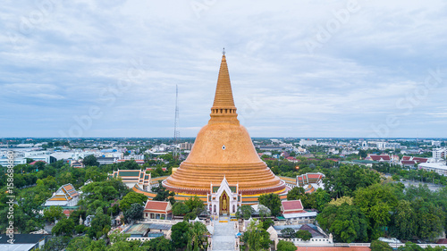 Golden pagoda Phra Pathom Chedi of Nakhon Pathom province Asia Thailand
