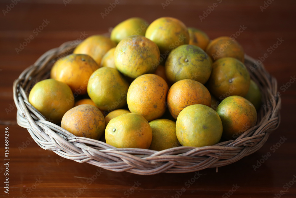 oranges in a basket