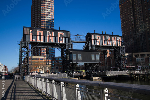 Iconic gantries of Gantry State Park, Long Island city, New York