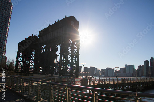 iconic gantries of Gantry State Park with the sun photo