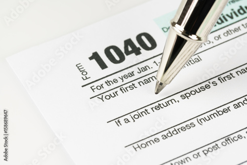 Tax form business financial concept