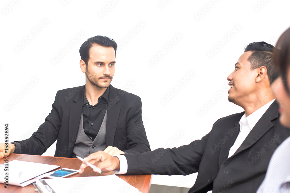 Young Business people accept condition together, Business success concept, Greeting deal concept Young Business people accept condition together, Business success concept, Greeting deal concept