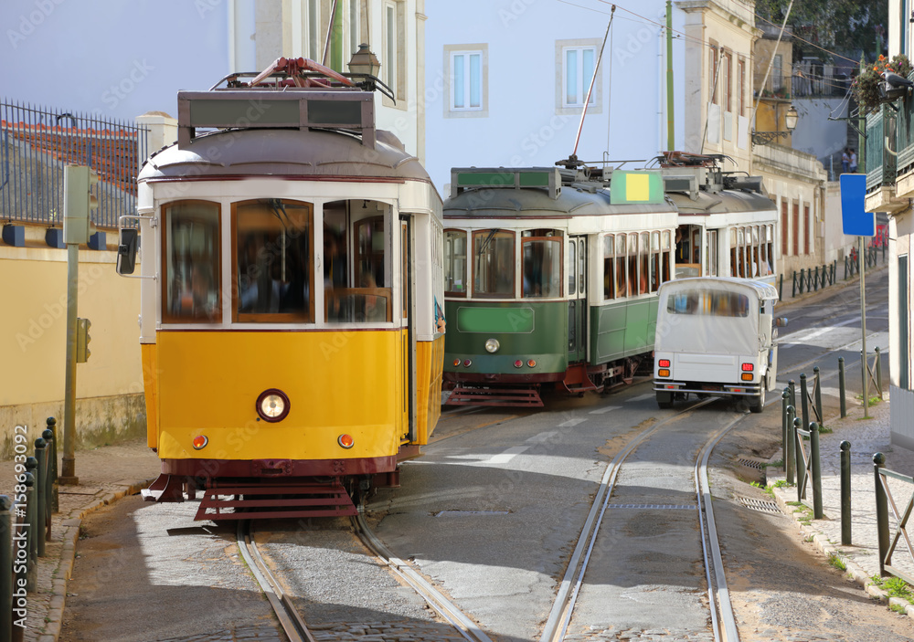 The trams of Lisbon, Portugal