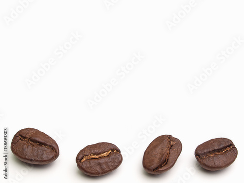  Roasted coffee beans. with free space for text   .